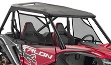 The one-piece roof section (with injection-moulded top) is designed with a built-in water gutter system that channels water away from the cabin to help keep the riders dry. Also, the roof air vents are designed so the Talon 1000x can be transported facing in either direction on an open trailer.
