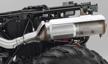 A sub-chamber in the air cleaner reduces resonant noise for quieter operation. Stainless-steel exhaust system includes a USDA-qualified spark arrester/muffler designed for quiet operation without servicing for long-lasting performance.